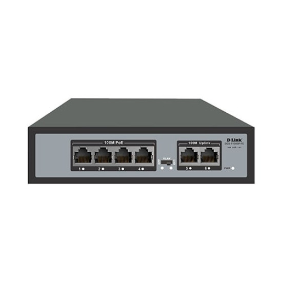 D-Link 4 + 2 100Mbps 250m PoE Switch (DES-F1006P-FE)