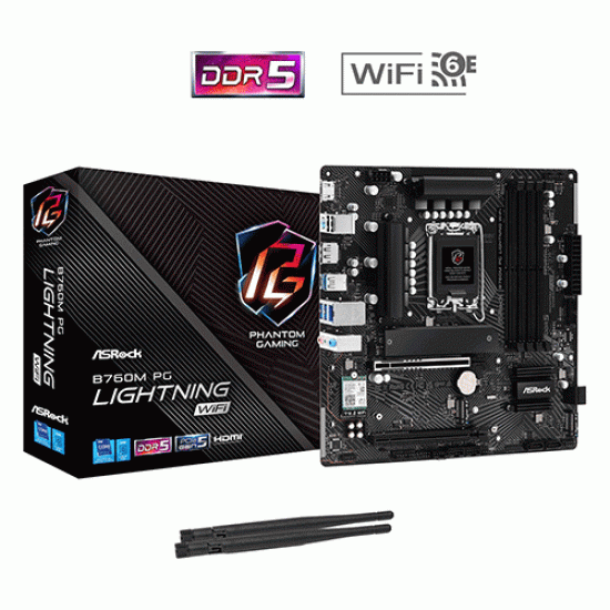 ASRock B760M PG Lightning WiFi DDR5 Intel Motherboard ASRock B760M PG Lightning WiFi DDR5 Intel Motherboard