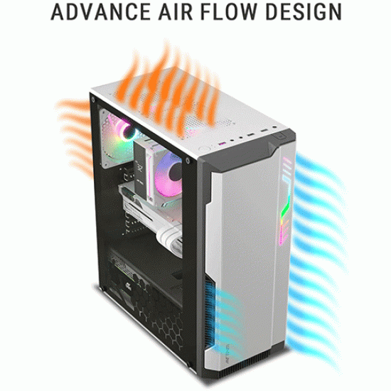 Ant Esports Eclipse Mid Tower White-Grey Cabinet Ant Esports Eclipse Mid Tower White-Grey Cabinet