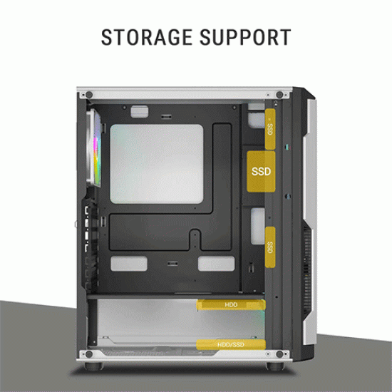 Ant Esports Eclipse Mid Tower White-Grey Cabinet Ant Esports Eclipse Mid Tower White-Grey Cabinet