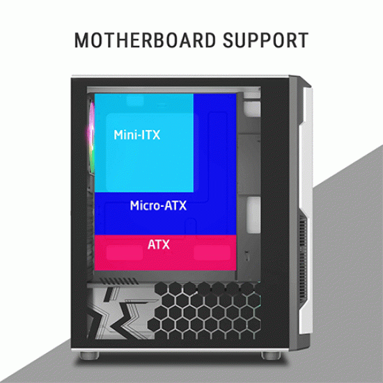 Ant Esports Eclipse Mid Tower White-Grey Cabinet Ant Esports Eclipse Mid Tower White-Grey Cabinet