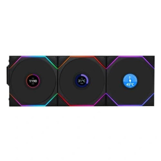 Lian Li UNI Fan TL LCD Wireless 120 Triple Pack Reverse Blade Fan Black (G99.12RTLLCD1W3B.IN)