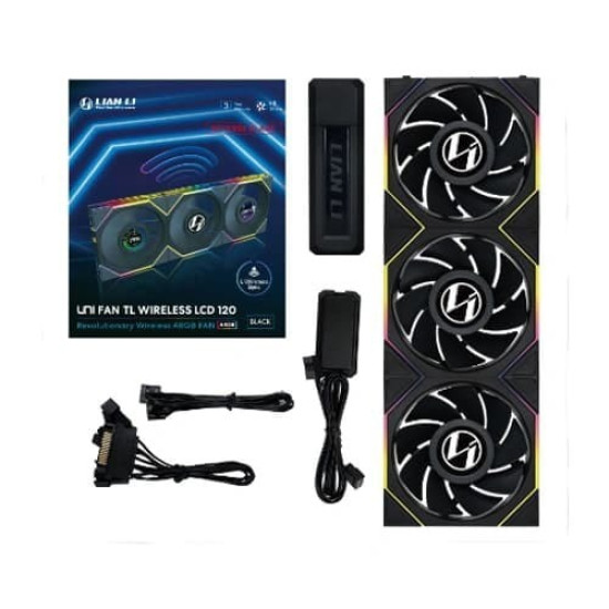 Lian Li UNI Fan TL LCD Wireless 120 Triple Pack Reverse Blade Fan Black (G99.12RTLLCD1W3B.IN) Lian Li UNI Fan TL LCD Wireless 120 Triple Pack Reverse Blade Fan Black (G99.12RTLLCD1W3B.IN)