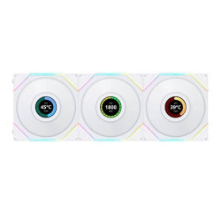 Lian Li UNI Fan TL LCD 120 Reverse Blade White Cabinet Fan Triple Pack (G99.12RTLLCD3W.IN) Lian Li UNI Fan TL LCD 120 Reverse Blade White Cabinet Fan Triple Pack (G99.12RTLLCD3W.IN)