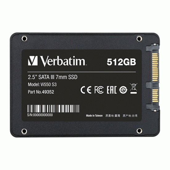 Verbatim VI550 S3 2.5 inch 512GB SSD Verbatim VI550 S3 2.5 inch 512GB SSD