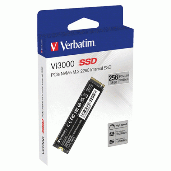 Verbatim Vi3000 256GB Internal PCIe NVMe M.2 SSD Verbatim Vi3000 256GB Internal PCIe NVMe M.2 SSD