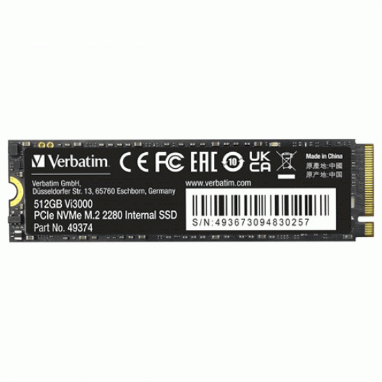 Verbatim Vi3000 512GB Internal PCIe NVMe M.2 SSD
