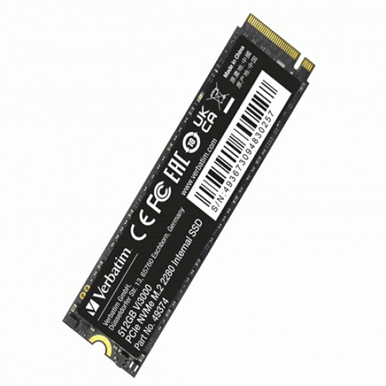 Verbatim Vi3000 512GB Internal PCIe NVMe M.2 SSD Verbatim Vi3000 512GB Internal PCIe NVMe M.2 SSD