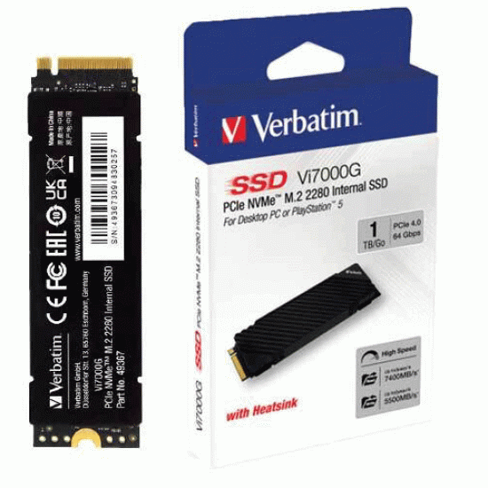 Verbatim Vi7000G 1TB PCIe NVMe M.2 SSD Verbatim Vi7000G 1TB PCIe NVMe M.2 SSD