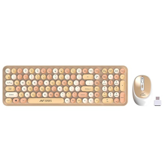 Ant Esports WKM44 Wireless Retro Keyboard and Mouse Combo Brown Ant Esports WKM44 Wireless Retro Keyboard and Mouse Combo Brown