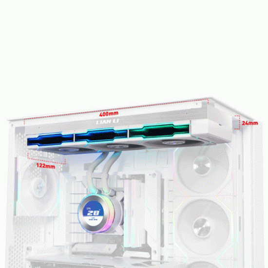 Lian Li HYDROSHIFT II LCD-C 360mm AIO Liquid Cooler with TL Wireless Fans White (G89.GHS2LCD36TW.IN) Lian Li HYDROSHIFT II LCD-C 360mm AIO Liquid Cooler with TL Wireless Fans White (G89.GHS2LCD36TW.IN)