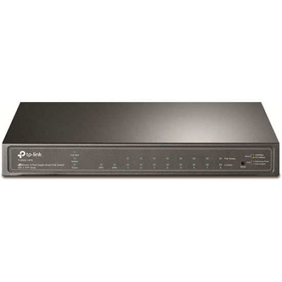 TP-Link JetStream 8-Port Gigabit Smart PoE Switch with 2 SFP Slots - T1500G-10PS (TL-SG2210P)