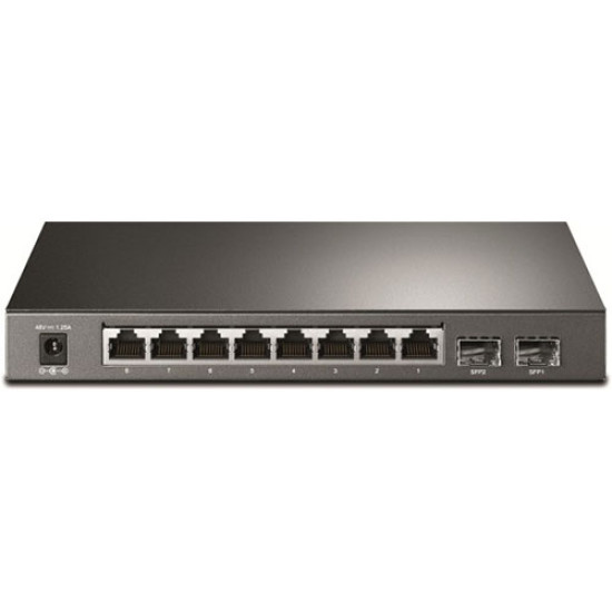 TP-Link JetStream 8-Port Gigabit Smart PoE Switch with 2 SFP Slots - T1500G-10PS (TL-SG2210P)