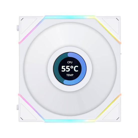 Lian Li UNI Fan TL LCD RGB White120mm Cabinet Fan Triple Pack (G99.12TLLCD3W.IN)