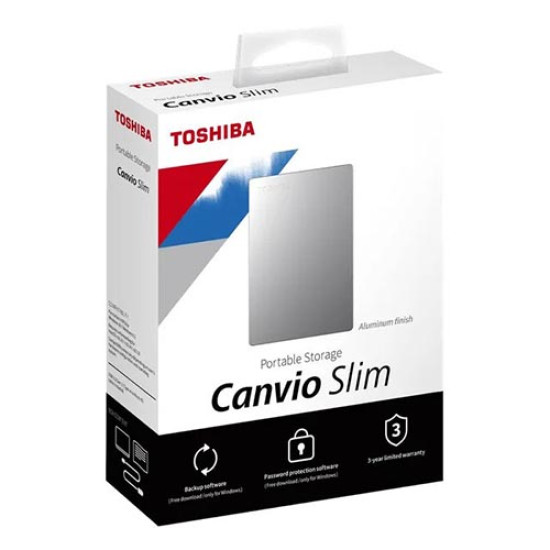 Toshiba Canvio Slim 2TB Portable External Hard Drive USB 3.0 Silver (HDTD320AS3EA) Toshiba Canvio Slim 2TB Portable External Hard Drive USB 3.0 Silver (HDTD320AS3EA)