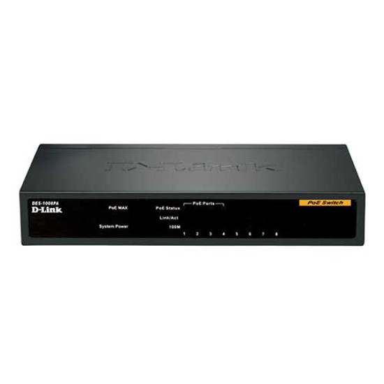 D-Link 8-Port Desktop Switch with 4 PoE ports (DES-1008P) D-Link 8-Port Desktop Switch with 4 PoE ports (DES-1008P)