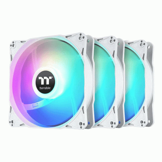 Thermaltake LE120 ARGB Sync PC Cooling Fan White 3-Fan Pack (CL-F205-PL12SW-A)