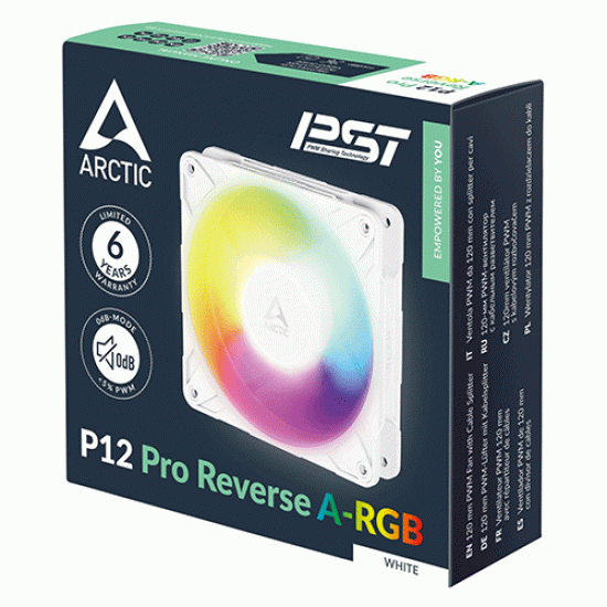 Arctic P12 Pro Reverse 120 mm A-RGB PWM Fan White (ACFAN00325A)