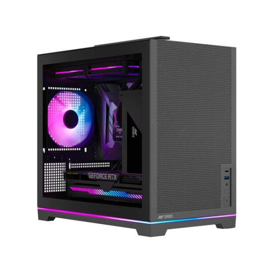 Ant Esports Box C Air V2 M-ATX Gaming Cabinet (Black)