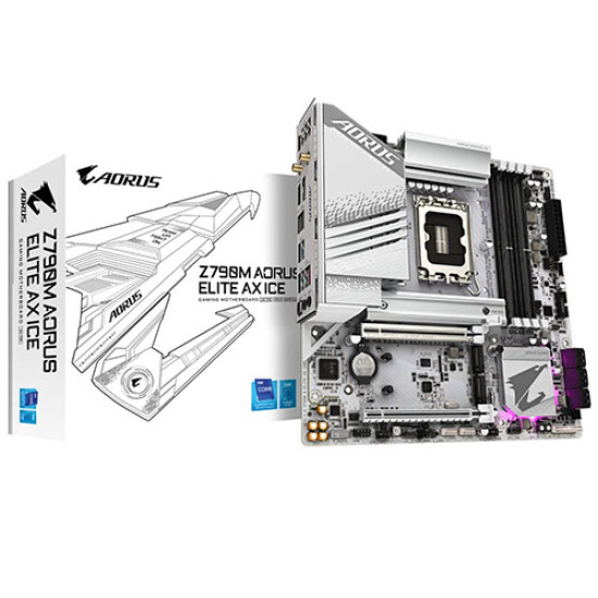 Gigabyte Z790M AORUS ELITE AX ICE DDR5 Intel Motherboard Gigabyte Z790M AORUS ELITE AX ICE DDR5 Intel Motherboard