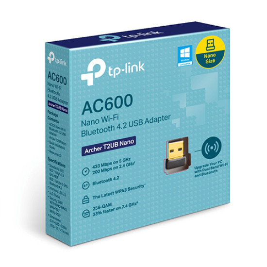 TP-Link Archer T2UB Nano AC600 Nano Wi-Fi Bluetooth 4.2 USB Adapter TP-Link Archer T2UB Nano AC600 Nano Wi-Fi Bluetooth 4.2 USB Adapter