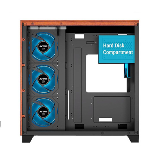 Ant Esports Crystal Wood ATX Computer Case Black Ant Esports Crystal Wood ATX Computer Case Black