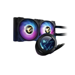 Gigabyte AORUS WATERFORCE X 240 Black All-in-one Liquid Cooler with Circular LCD Display Gigabyte AORUS WATERFORCE X 240 Black All-in-one Liquid Cooler with Circular LCD Display