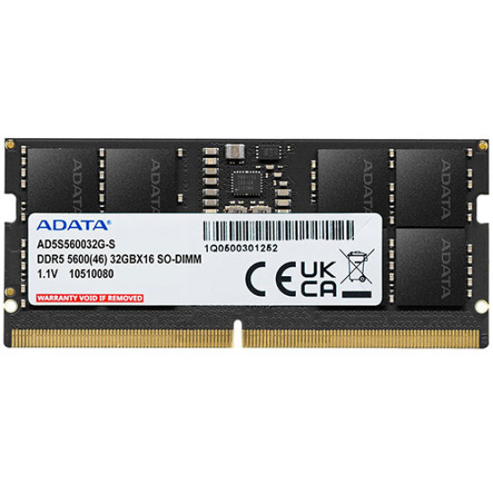 Adata 32GB 5600MHz CL46 DDR5 Laptop RAM (AD5S560032G-S)