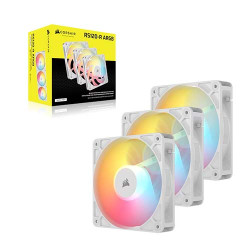 Corsair RS120-R ARGB 120mm PWM Reverse Fans Triple Pack White Corsair RS120-R ARGB 120mm PWM Reverse Fans Triple Pack White