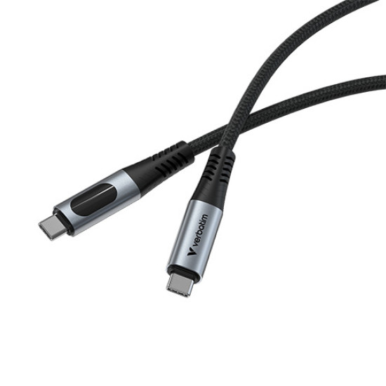 Verbatim Sync & Charge USB4 Cable with Power Display 240W USB to USB-C 40Gbps 120cm (31849) Verbatim Sync & Charge USB4 Cable with Power Display 240W USB to USB-C 40Gbps 120cm (31849)