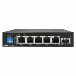 D-Link 4GE PoE+ 1GE & 1 SFP Uplink 250m PoE Switch (DGS-F1006P-E) D-Link 4GE PoE+ 1GE & 1 SFP Uplink 250m PoE Switch (DGS-F1006P-E)
