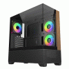Cooler Master Elite 690 Wood ARGB ATX Mid Tower Case Black