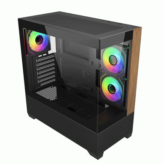 Cooler Master Elite 690 Wood ARGB ATX Mid Tower Case Black Cooler Master Elite 690 Wood ARGB ATX Mid Tower Case Black