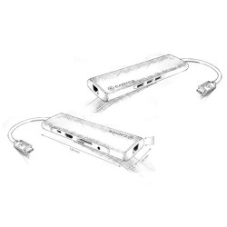 Cadyce CA-CXTDS USB-C Enhanced Travel Docking Station - Silver Cadyce CA-CXTDS USB-C Enhanced Travel Docking Station - Silver