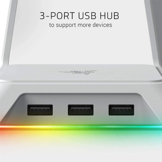 Razer Base Station Chroma - Chroma Enabled Headset Stand with USB Hub MerCury (RC21-01190300-R3M1)