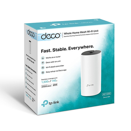TP Link Deco M4 1 Pack AC1200 Deco Whole Home Mesh WiFi System TP Link Deco M4 1 Pack AC1200 Deco Whole Home Mesh WiFi System