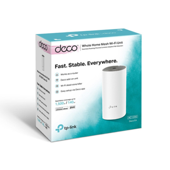 TP Link Deco E4 1 Pack AC1200 Whole Home Mesh Wi-Fi System TP Link Deco E4 1 Pack AC1200 Whole Home Mesh Wi-Fi System