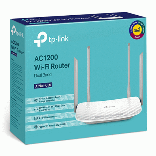 TP Link Archer C50 AC1200 Wireless Dual Band Router TP Link Archer C50 AC1200 Wireless Dual Band Router