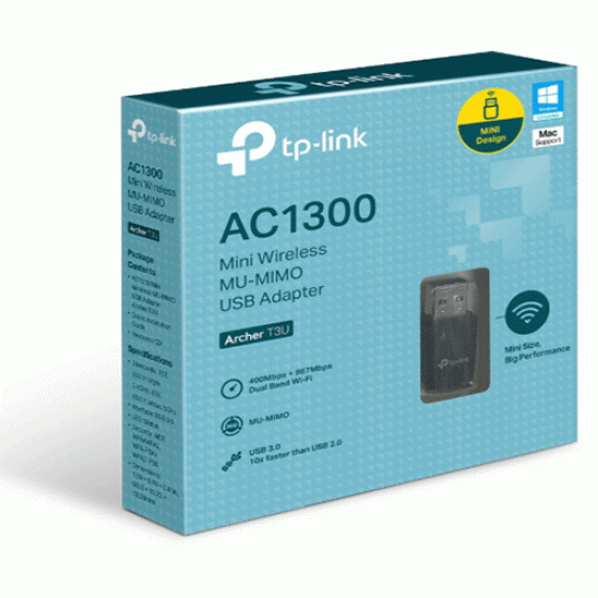 TP Link Archer T3U AC1300 Mini Wireless MU-MIMO USB Adapter TP Link Archer T3U AC1300 Mini Wireless MU-MIMO USB Adapter