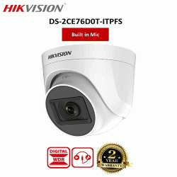 Hikvision 2MP HD Dome Camera with In-Built Audio (DS-2CE76D0T-ITPFS) Hikvision 2MP HD Dome Camera with In-Built Audio (DS-2CE76D0T-ITPFS)