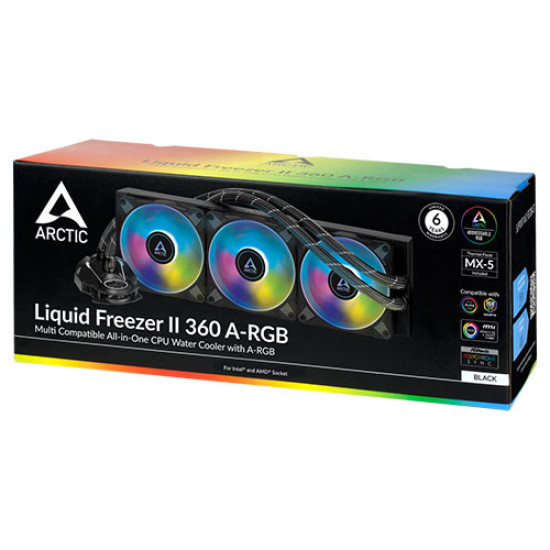 Arctic Liquid Freezer II 360 A-RGB Multi Compatible All-in-One CPU Water Cooler with A-RGB - Black (ACFRE00101A) Arctic Liquid Freezer II 360 A-RGB Multi Compatible All-in-One CPU Water Cooler with A-RGB - Black (ACFRE00101A)