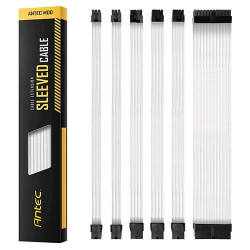 Antec Sleeved Extension Cable Kit - White-Black (PSUSCB30-102-W) Antec Sleeved Extension Cable Kit - White-Black (PSUSCB30-102-W)
