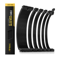 Antec Sleeved Extension Cable Kit - Black (PSUSCB30-101-B) Antec Sleeved Extension Cable Kit - Black (PSUSCB30-101-B)