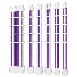 Antec Sleeved Extension Cable Kit - Purple-White (PSUSCW30-205-P-W) Antec Sleeved Extension Cable Kit - Purple-White (PSUSCW30-205-P-W)