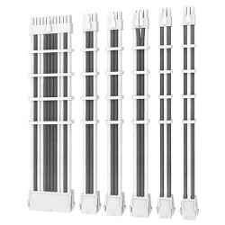 Antec Sleeved Extension Cable Kit - Grey-White (PSUSCW30-204-G-W) Antec Sleeved Extension Cable Kit - Grey-White (PSUSCW30-204-G-W)