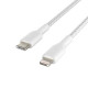 Belkin BOOST CHARGE 2m Braided USB-C to Lightning Cable - White (CAA004bt2MWH)