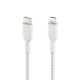 Belkin BOOST CHARGE 2m Braided USB-C to Lightning Cable - White (CAA004bt2MWH)