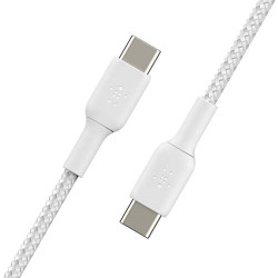 Belkin BOOST CHARGE 1m Braided USB-C to USB-C Cable - White (CAB004bt1MWH)