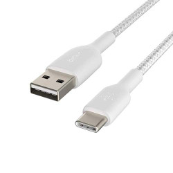 Belkin BOOST CHARGE Braided USB-C to USB-A Cable - 1m - White (CAB002BT2MWH)