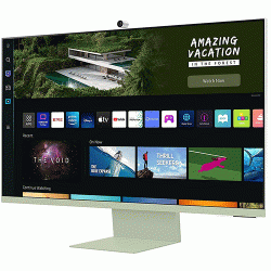Samsung 32inch M8 UHD 4K Smart Monitor with Streaming TV and SlimFit Camera Included - Spring Green (LS32BM80GUWXXL)